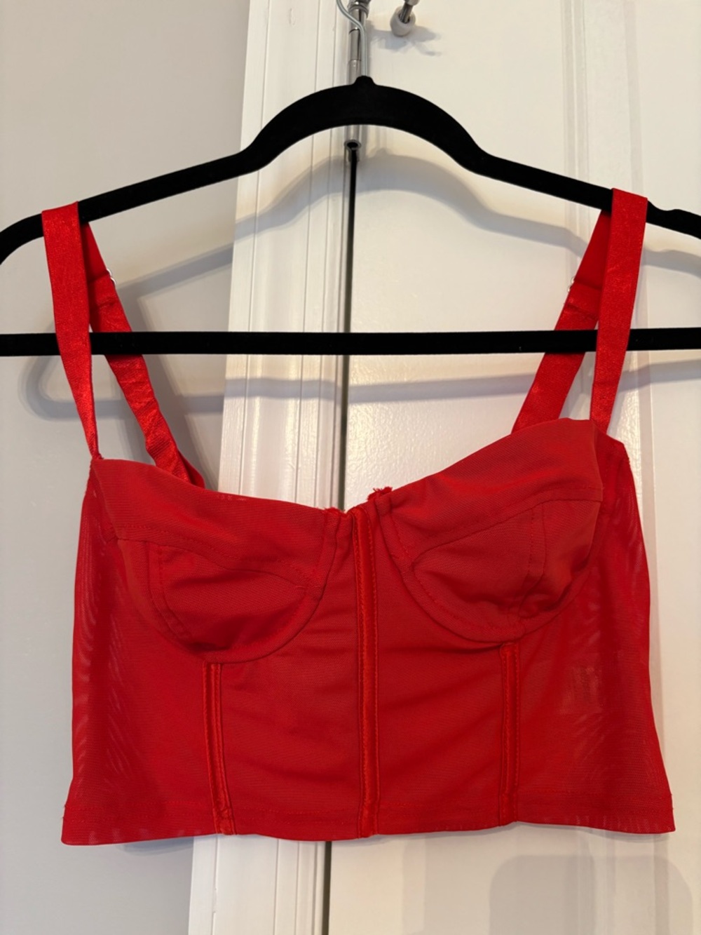Edikted Red Bustier Crop Top Size M